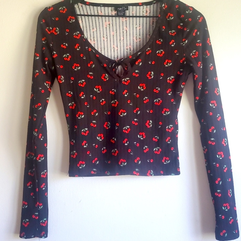 Rue21 Cherry Print Long Sleeve